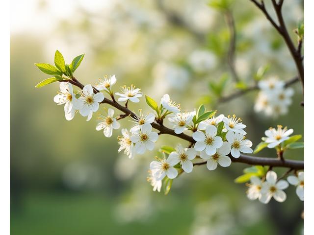 A small Serviceberry tree (Amelanchier) with delicate white spring blossoms and emerging green leaves, showcasing its adaptability to Idaho's climate.