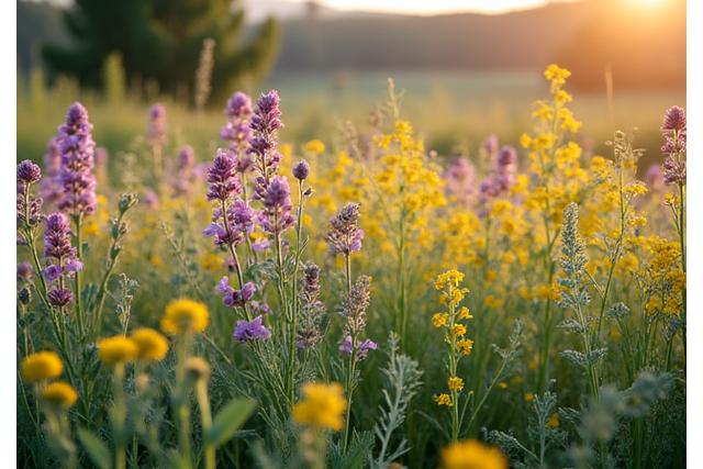 Diverse array of vibrant native Idaho wildflowers in full bloom, showcasing natural beauty